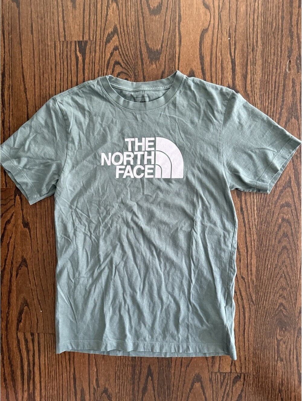North Face Mens Green Crew Neck Short Sleeve Standard Fit T-Shirt Small